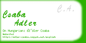 csaba adler business card